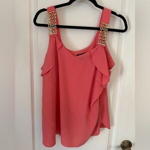 Thalia Sodi Coral Camisole with Gold Accents